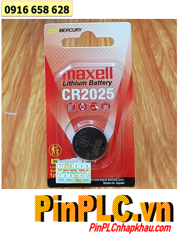 Maxell CR2025; Pin 3v lithium Maxell CR2025 1BS PRO (MẪU MỚI) Loại vỉ 1viên